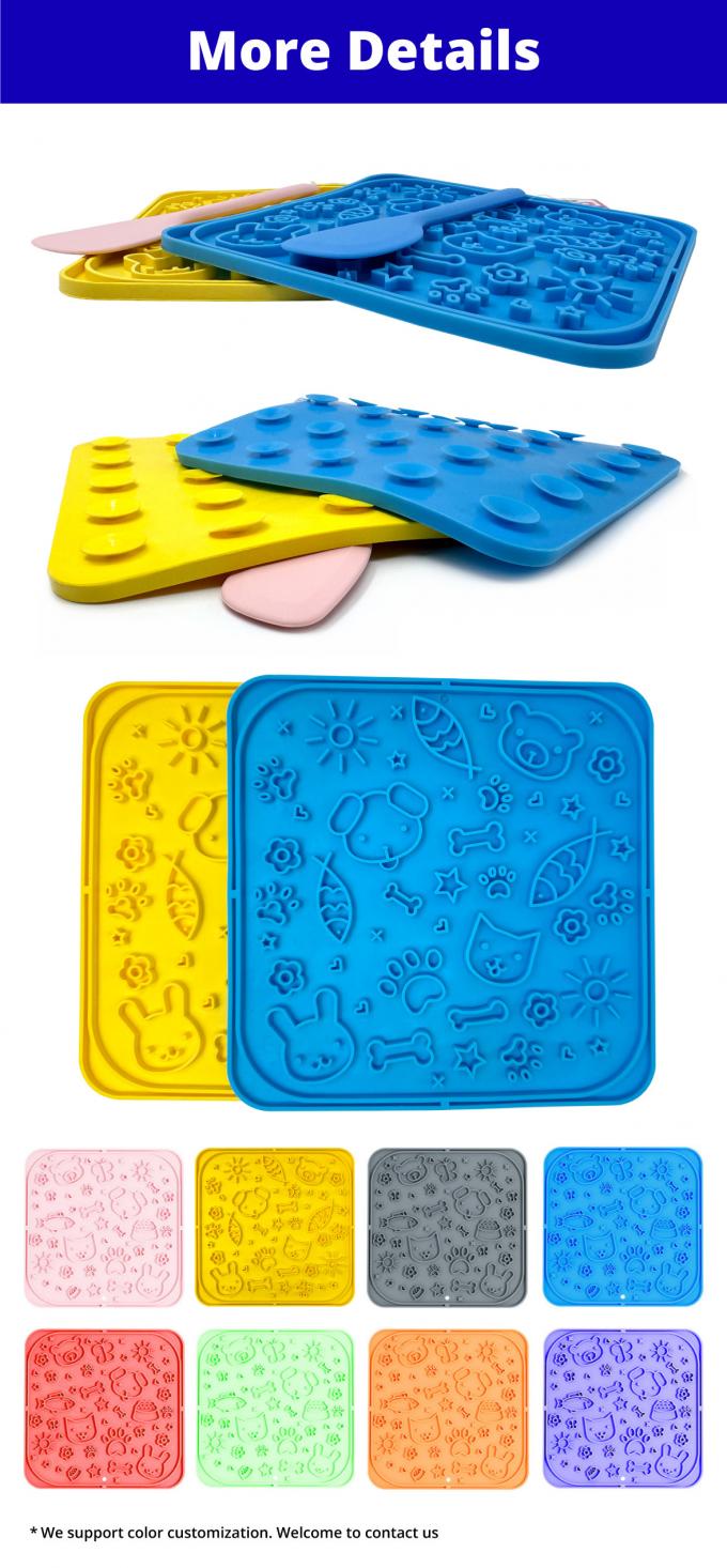 Dog Feeding Lick Mat Square Pet Slow Feeders Anti Gulping Healthy Eating 0
