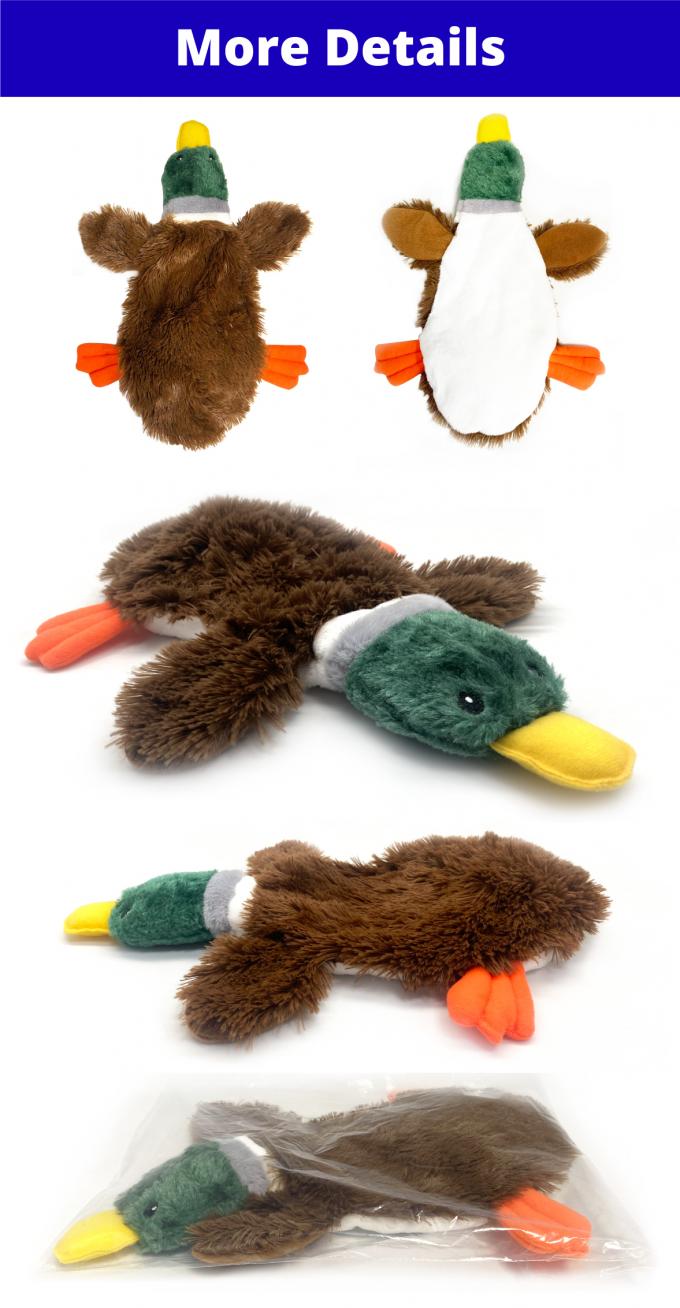 Dog Soft Plush Toys Stuffing Free Interactive Squeaky Puppy Wild Duck 0