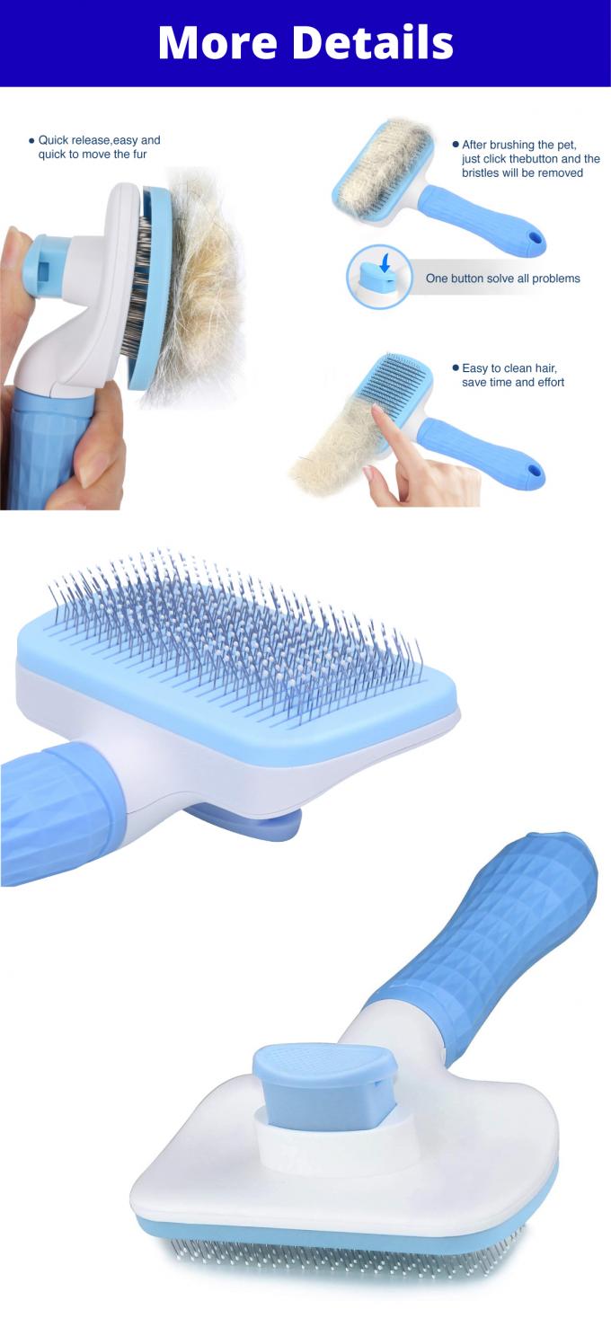 Self Cleaning Pet Brush Hair Remover Pet Hair Removal Shedding Slicker Brush Comb 0