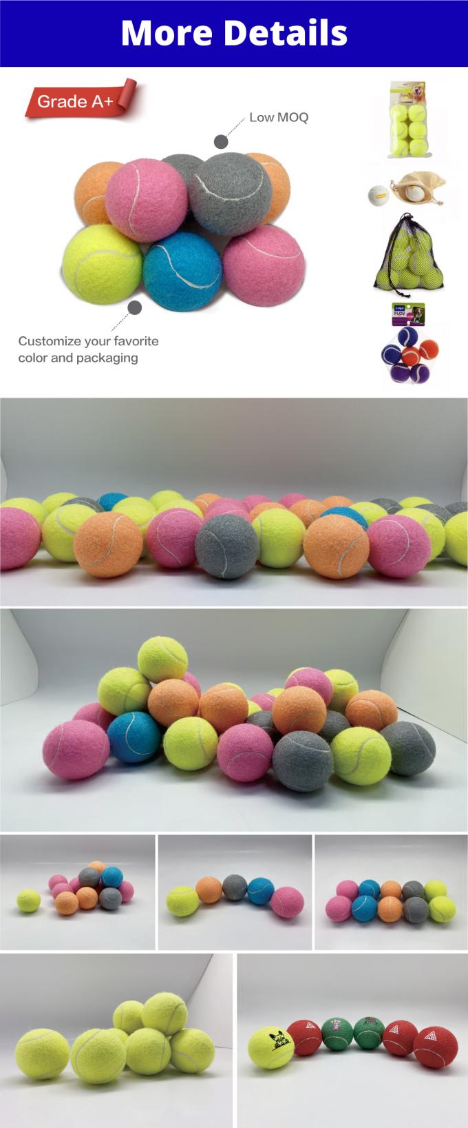 Dog Tennis Balls Custom Logo Squeaky Multi Color  Bulk Chew and Throw Toys 0