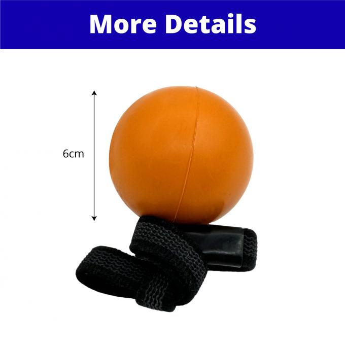 Orange Rubber Ball With Rope Dog Toy Durable For Chewing Tugging Fetching 0