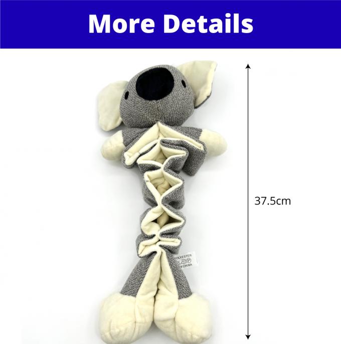 Stretchable Koala Dog Toy Plush Squeaky Toy With Crinkle Sound For Aggressive Chewers 0