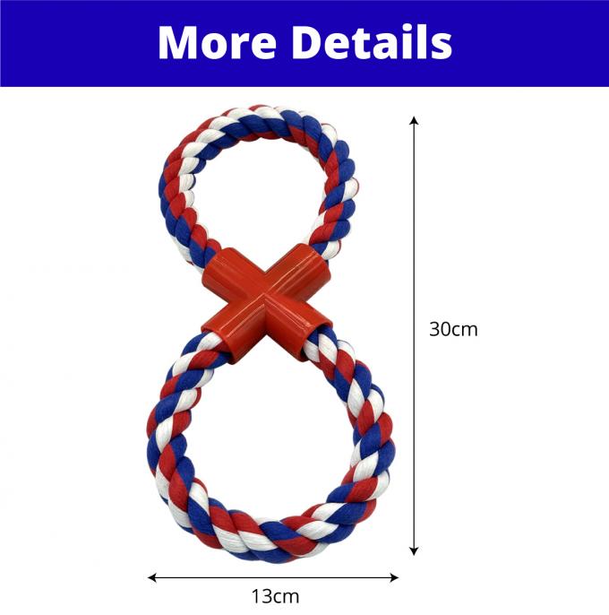 Durable 8 Shaped Dog Rope Toy For Aggressive Chewers Teeth Cleaning Fun 0