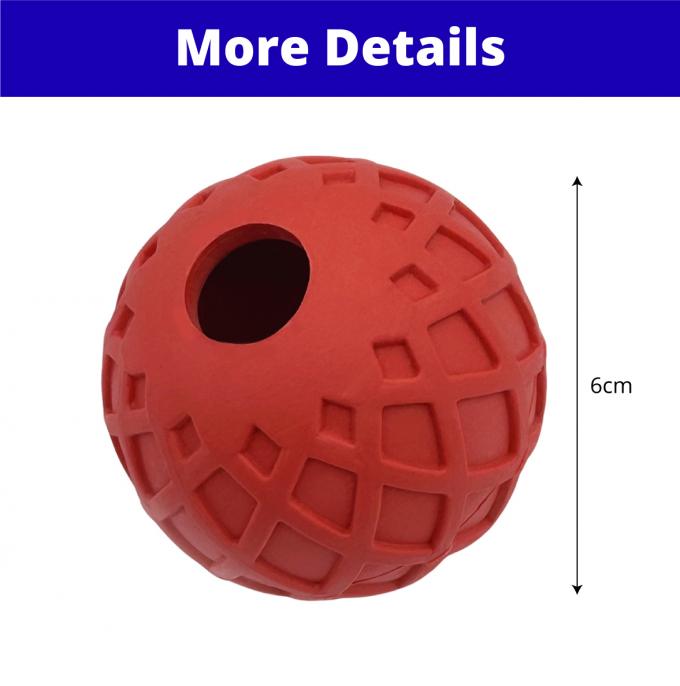 Pet Rubber Ball Dog Toy With Hole Durable Fun Teeth Cleaning 0