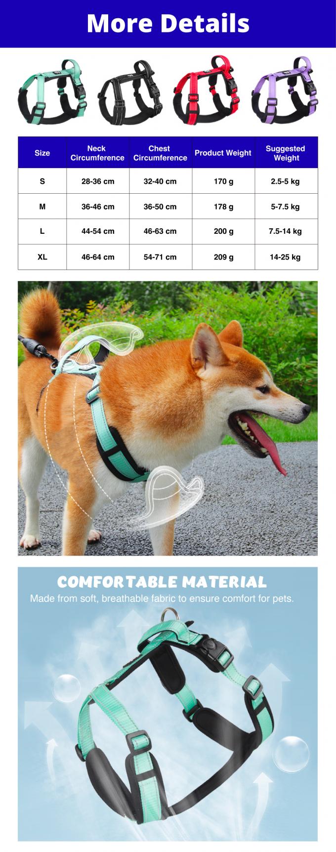 Polyester Dog Harness For Puppy Adjustable Nylon Pet Chest Back Traction Rope 0