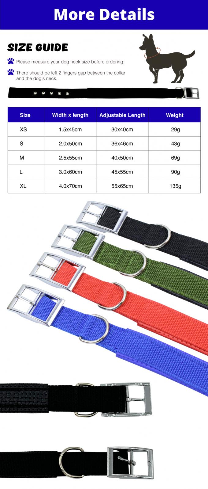 Adjustable Nylon Dog Collar With Metal Buckle Durable For All Dog Sizes 0