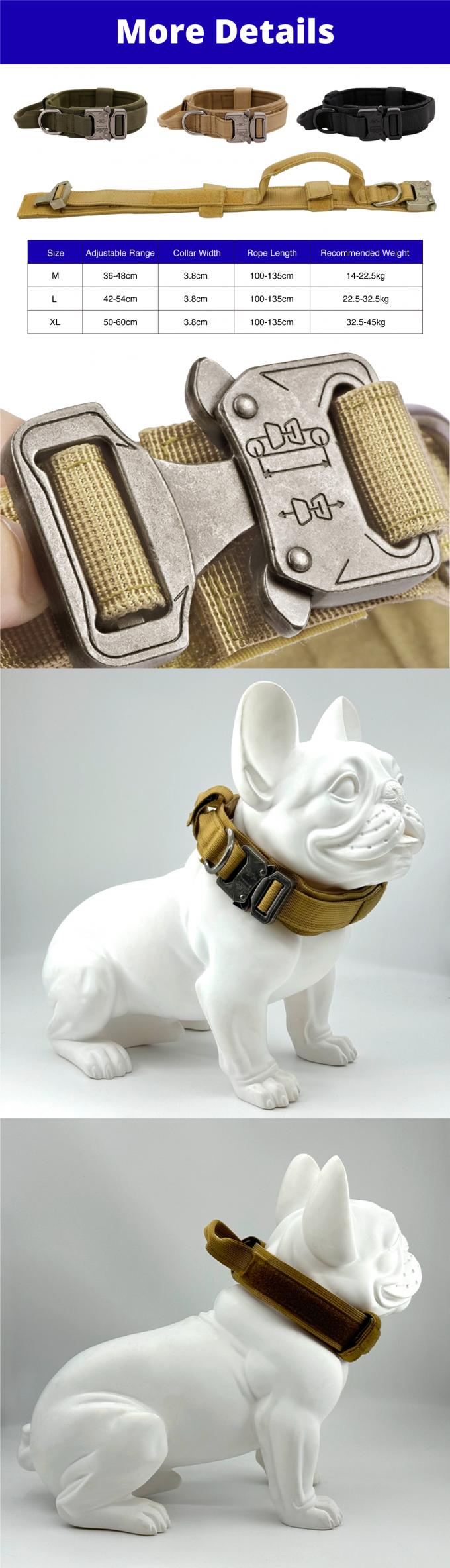 Nylon Tactical Dog Training Collar With Heavy Duty Metal Buckle 0