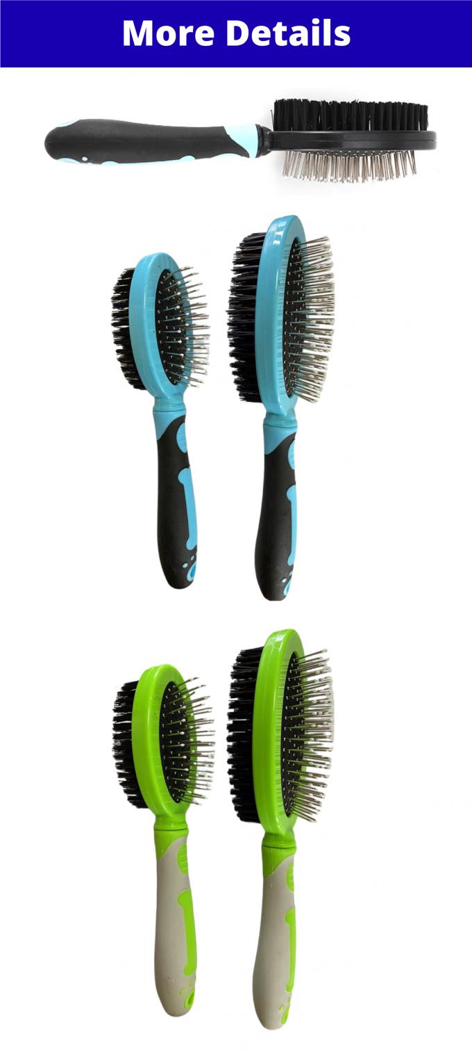 Double Sided Dog Massage Brush Pin Bristle Grooming Brush For All Dogs 0