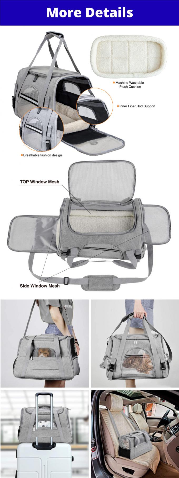Outdoor Breathable Pet Carrier Bag Portable Soft Cat Travel Transport Bag 0
