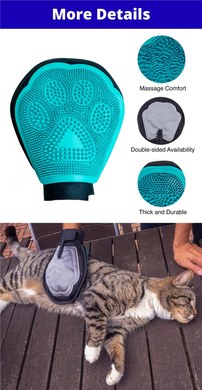 Pet Grooming Bath Glove Shower Double Sided Hair Remover Cleaning Gloves For Pets 0
