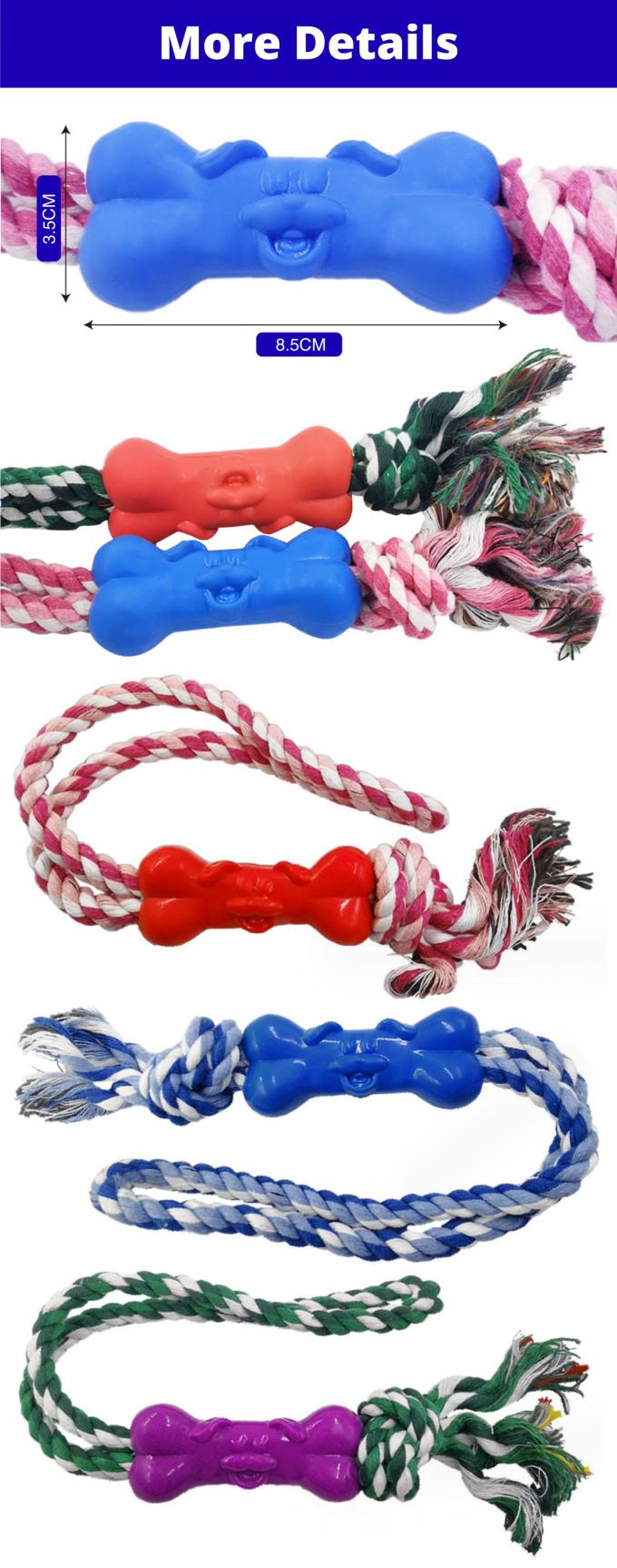 Interactive Durable Dog Knot Rope Bone Dog Teeth Cleaning Toy For Chewers 0