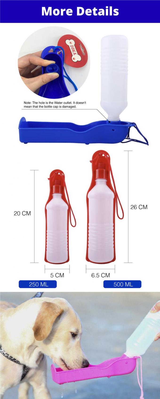 250ml 500ml Portable Dog Water Bottle Feeder Bowl For Pet Outdoor Travel Drinking 0