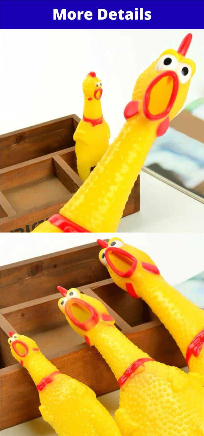Screaming Chicken Bite Resistant Squeaky Pet Rubber Dog Toy 0