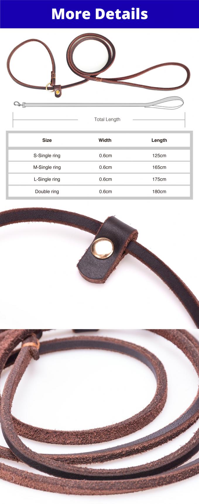 Genuine Leather Dog Collar And Soft Slip Lead Leash For Comfortable Control 0