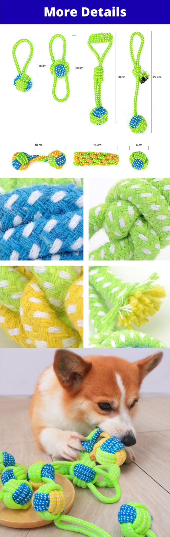 Durable Cotton Rope Toy For Dog Chew Indestructible Puppy Teething Rope Toy Set 0