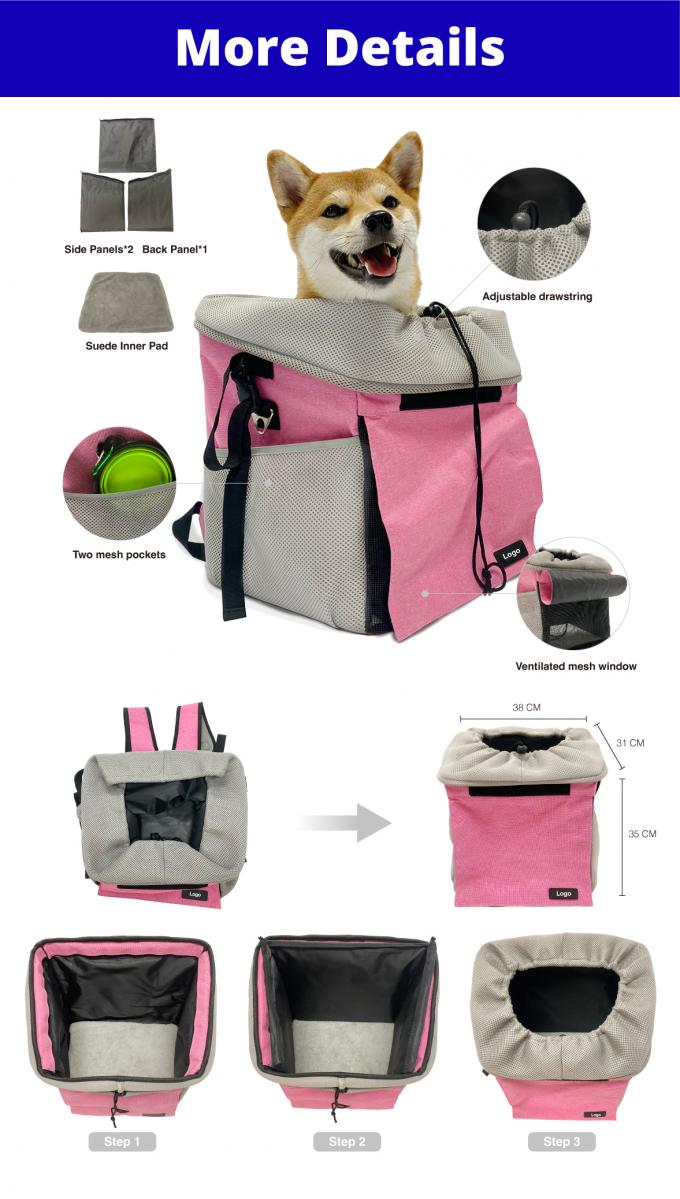 Bike Basket For Dogs Cats Backpack Carrier Removable Folding Pet Bicycle Front Basket 0