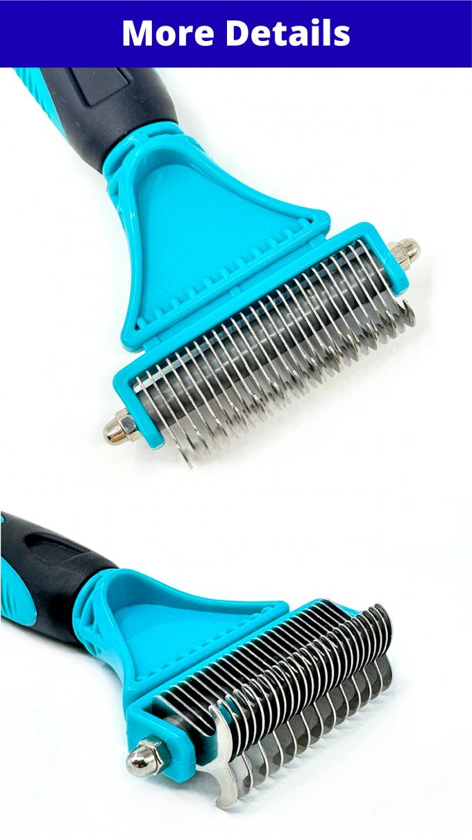 Pet Grooming Tool Dog Brush Double Sided Deshedding Tool Undercoat Rake 19 X 9cm 0