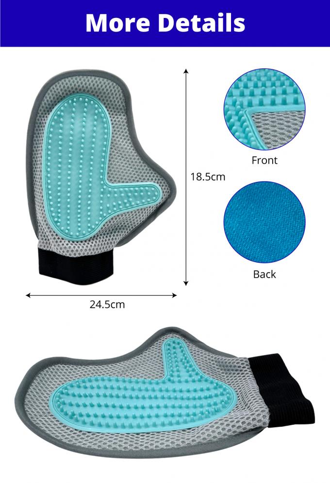 Pet Care Grooming Glove Removes Loose Hair Massages Shines For Dogs Cats 0