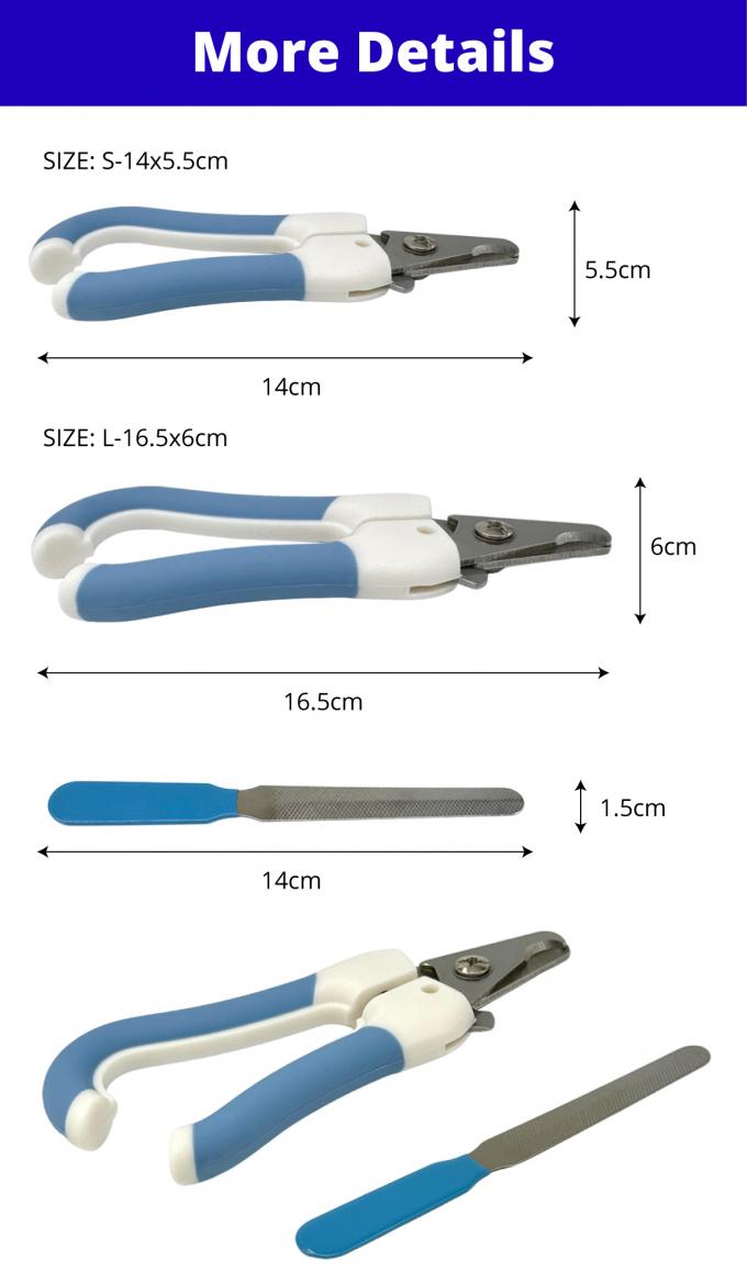 Pet Nail Clippers With Safety Guard Free File Dog Cat Trimmer Scissors 0