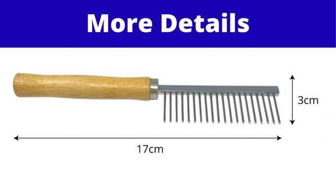 Pet Needle Comb Wooden Handle Dog Cat Grooming Brush Deshedding Flea Tool 0