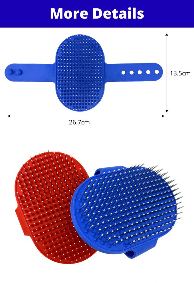 Pet Bath Brush With Massage Beads Safe Deshedding Gentle Cleaning Care 0