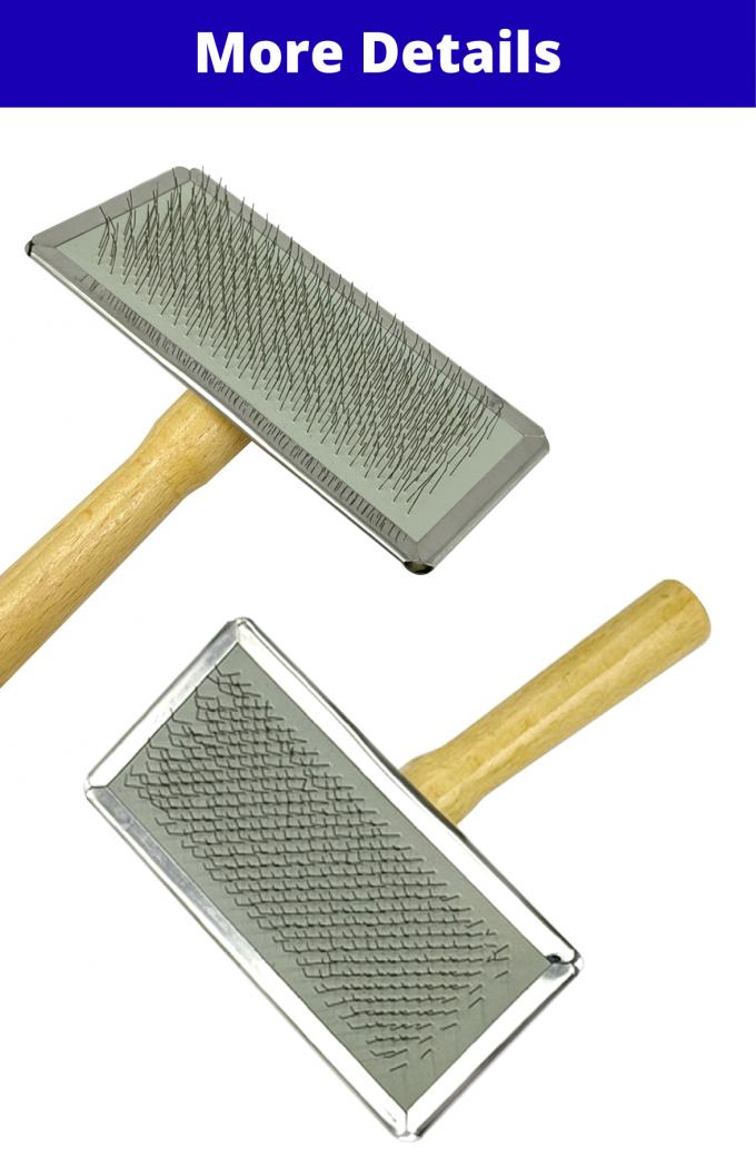 Dog Daily Grooming Brush Pet Comb Wood Dog Cat Slicker Brush Detangle And Remove Hairs Tool 0