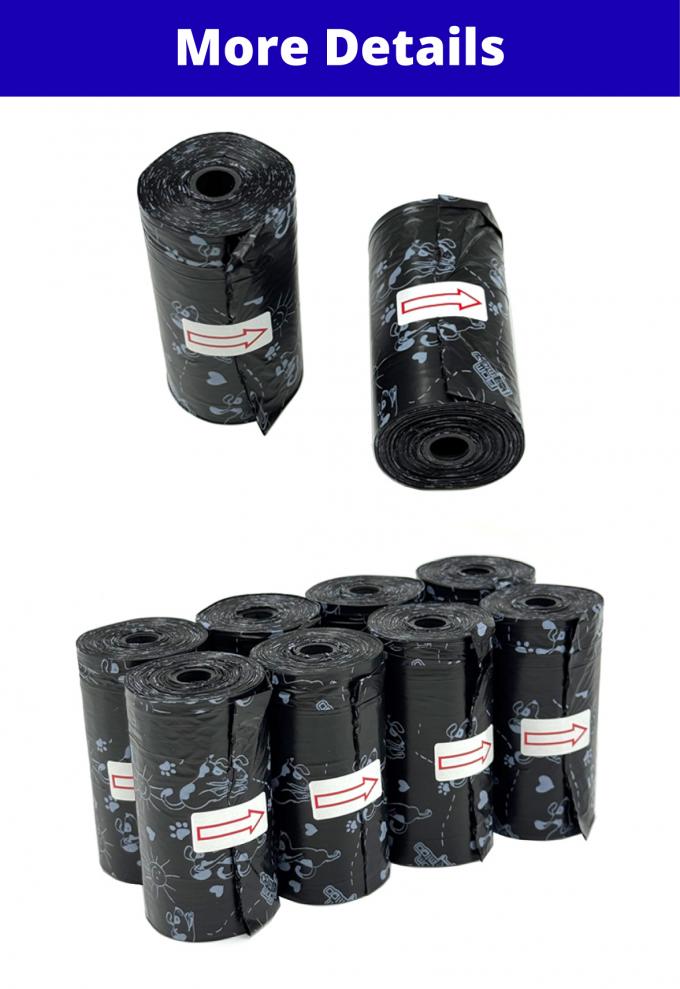 Dog Poop Bag 8 Rolls Pet Garbage Bag Outdoor Carrier Clean Up Garbage Pickup Clean Bag 0