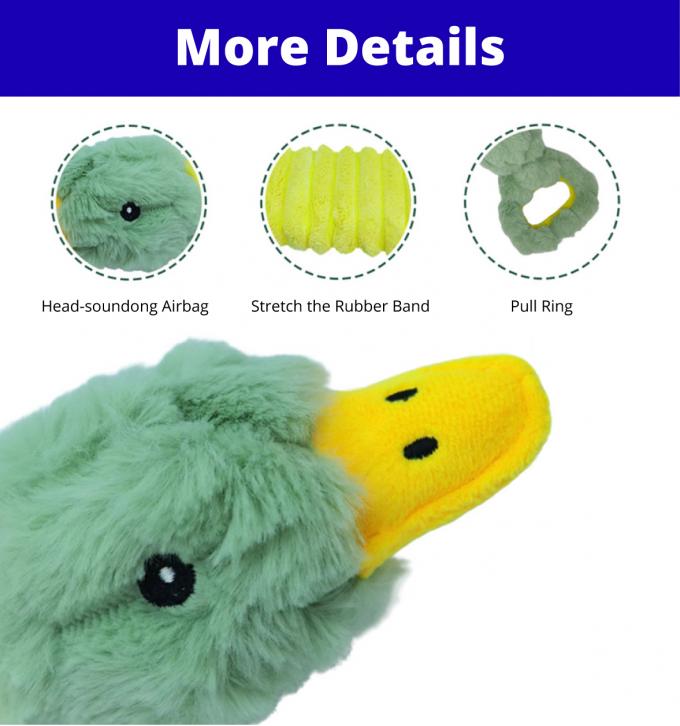 Large Plush Duck Squeaky Dog Toy Interactive Tug For All Pets 0