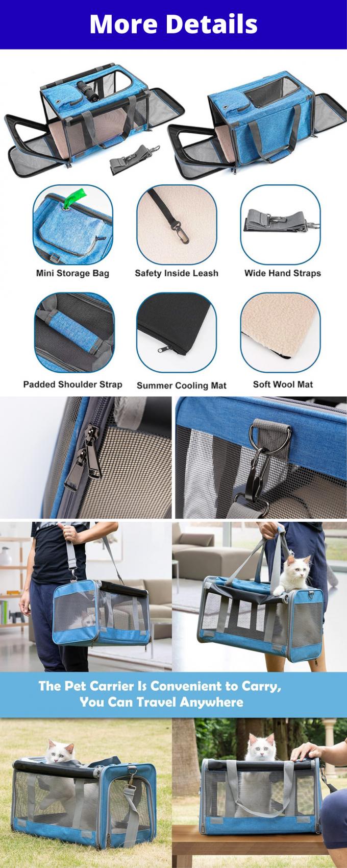 Premium Soft-Sided Pet Carrier For Large Medium Cats And Dogs Travel Safe Secure 0