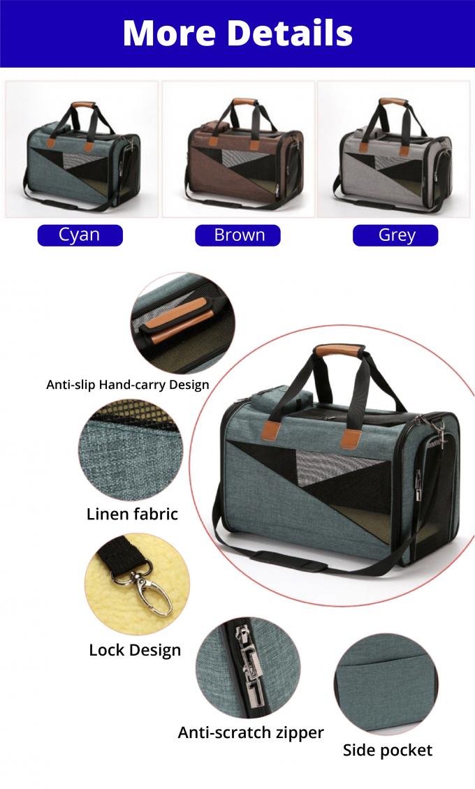 Pet Carrier Travel Bag For Small Dogs Cats Soft Sided Removable Pad Collapsible Comfortable 0