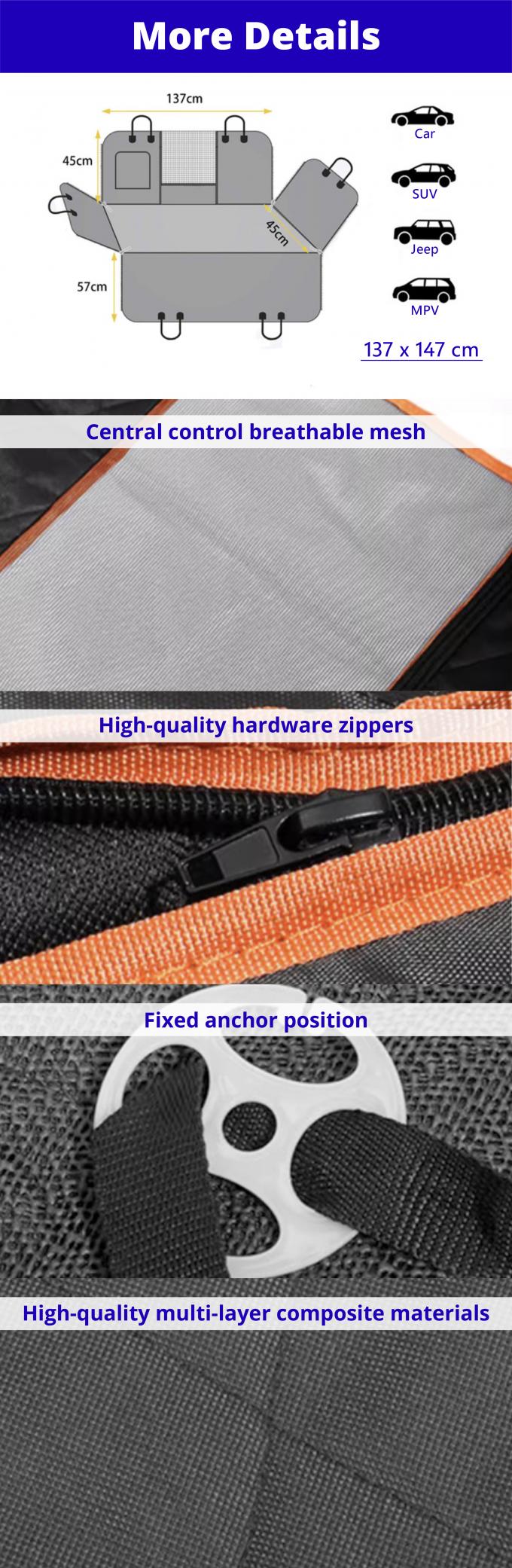 Pet Car Seat Cover For Back Seat,Non-Slip Backseat Protector With Mesh Window 0