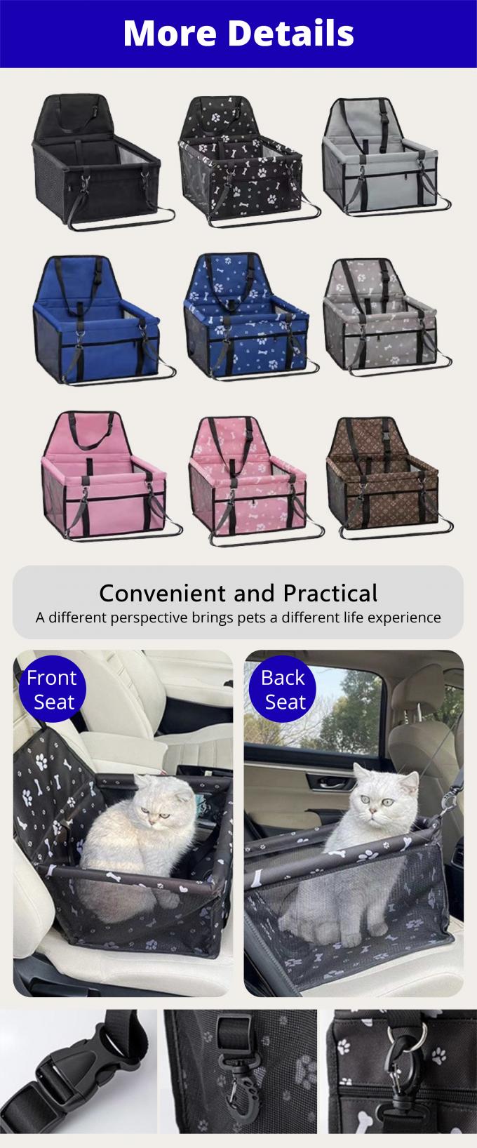 Dog Car Seat, Breathable, Washable, Foldable, Reinforced And Stable For Car Seat 0
