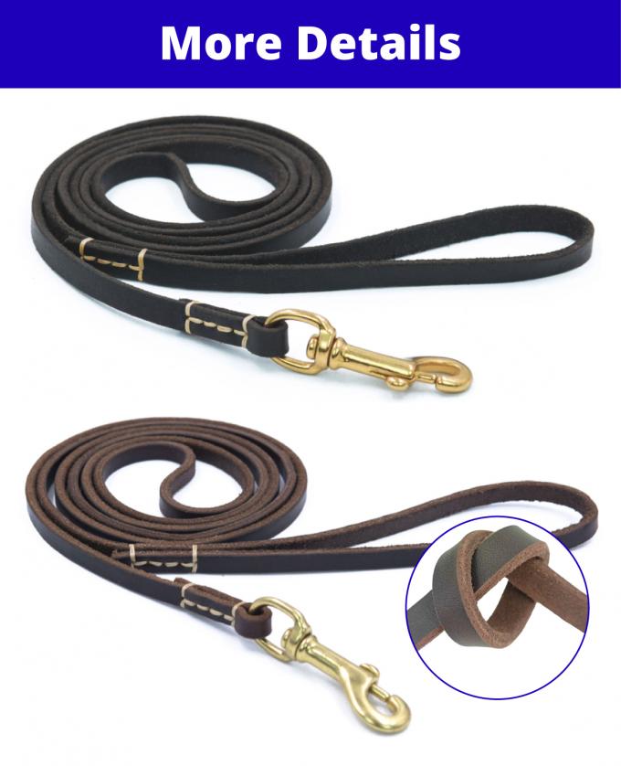 Pet Genuine Leather Dog Training Leash For Medium And Large Dogs 0