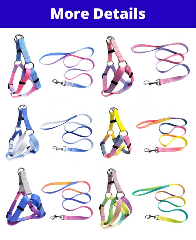 Nylon Pet Dog Chest Harness Leash Set Colorful Adjustable Comfortable 0