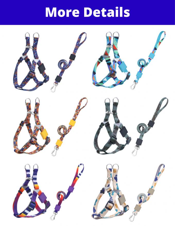 Durable Nylon Pet Harness And Leash Set Adjustable Safe Comfortable For Dogs 0