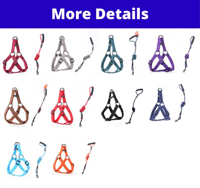 Durable Nylon Pet Harness And Leash Set Adjustable Comfortable For Dogs Cats 0
