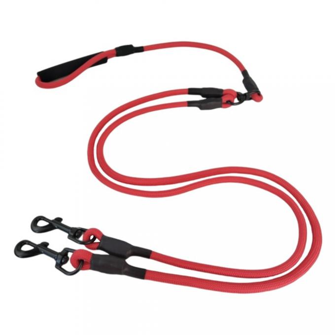 Dual Head Double Dog Leash 2-in-1 No-Tangle Lead For Two Dogs Nylon Pet Walking 0