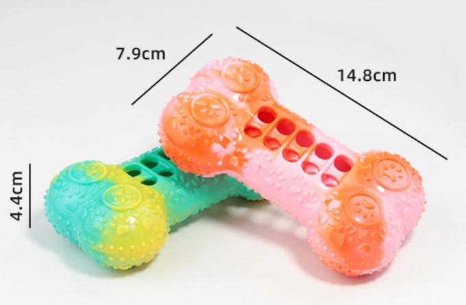 TPR Pet Chew Bone Toy Treat Dispensing Slow Feeding Teeth Cleaning Bite-Resistant Dog Toy 0