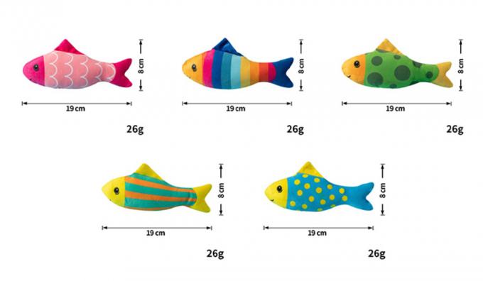 Cartoon Fish Cat Toy Interactive Chewable Plush Soft PP Cotton For Cats 0