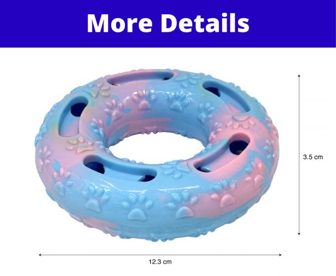 Donut Shape TPR Pet Toy Chew Resistant Durable Treat Dispenser Interactive Toy For Dogs 0