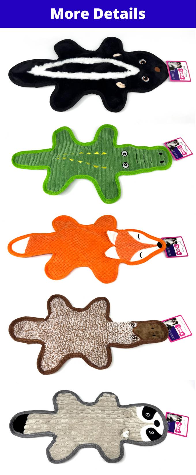 5 Pack No Stuffing Squeaky Dog Toys For Large Dogs Interactive Durable Plush Chew Toy 0