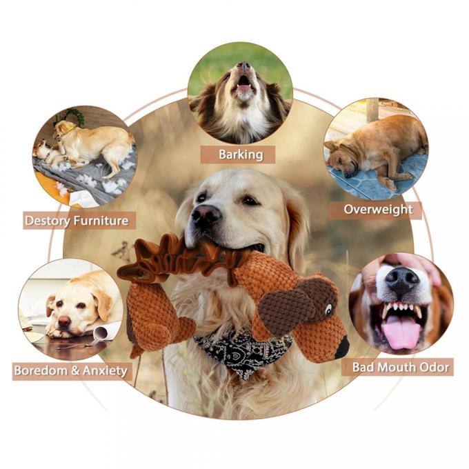 Dog Plush Toys For Large Dogs With Squeaky And Crinkle Paper Interactive Pull Chew Toys 0