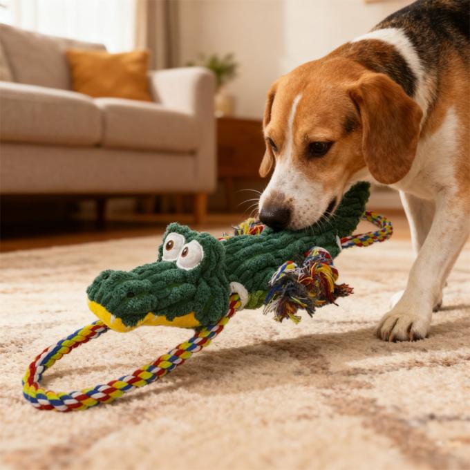 Plush Crocodile Dog Toy Soft Durable Chew Toy For Dogs Interactive Playtime Companion 0
