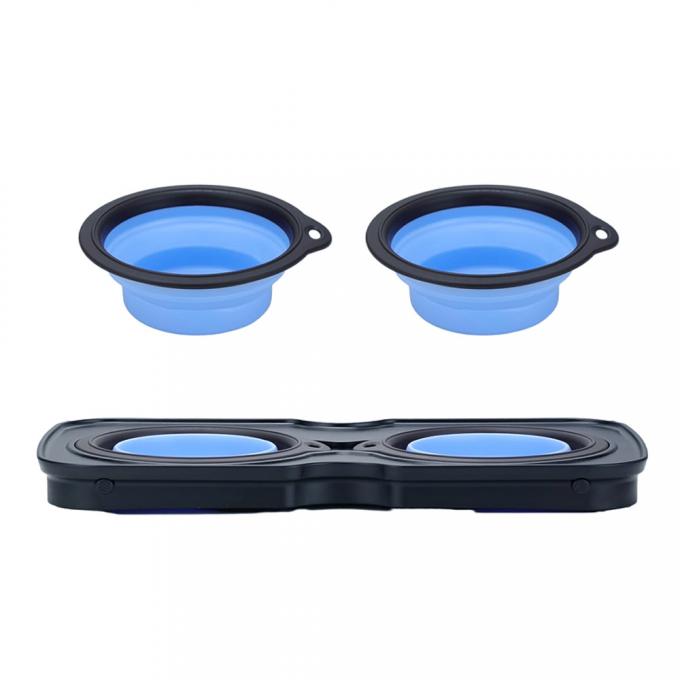 Raised Dog Food Bowl Set Elevated Silicone Pet Food Bowl With Stand For Dogs And Cats 0