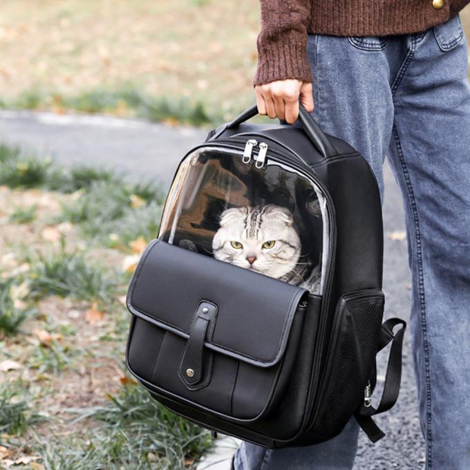 Portable Pet Travel Backpack Soft Breathable Carrier Bag for Outdoor Adventures 1