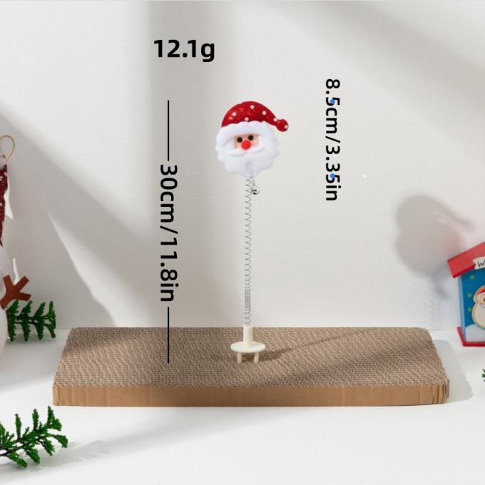 Christmas Cat Scratcher Toy With Spring Wobble Wand Santa, Reindeer, Snowman, Xmas Tree 3