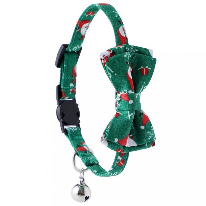 Christmas Plaid Bow Tie Cat Collar, Adjustable Safety Kitten Collar, Adorable Pet Collar Decoration 1