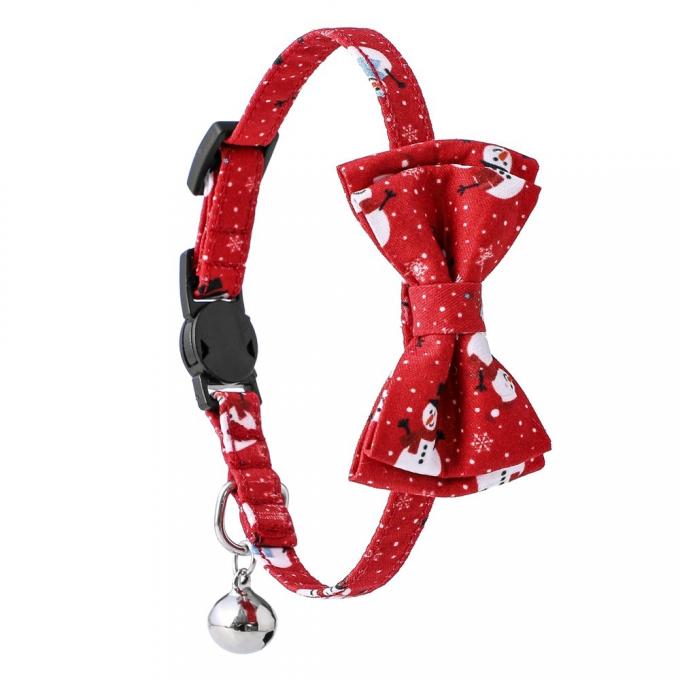Christmas Plaid Bow Tie Cat Collar, Adjustable Safety Kitten Collar, Adorable Pet Collar Decoration 2