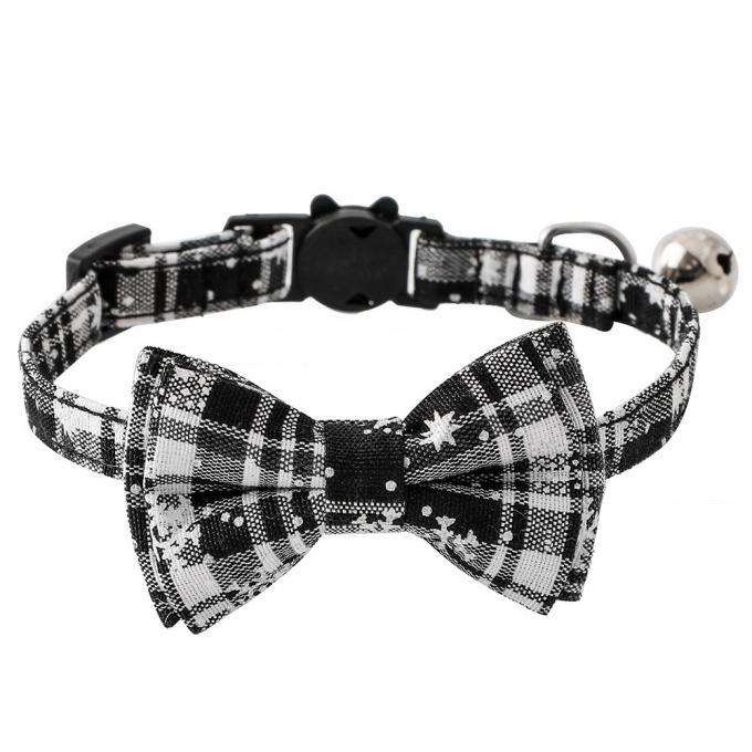 Christmas Plaid Pet Bow Tie Collar For Cats Dogs, Cute Adjustable Kitten Collar With Bowknot 3