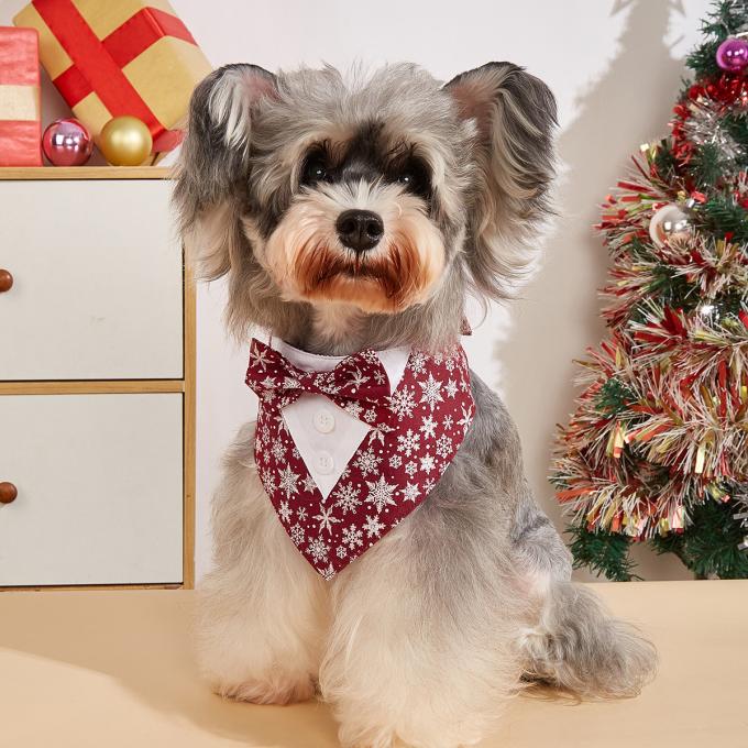 Cute Dog Cat Christmas Bandana Triangle Bibs, Festive Holiday Party Costume For Puppy Pets 0